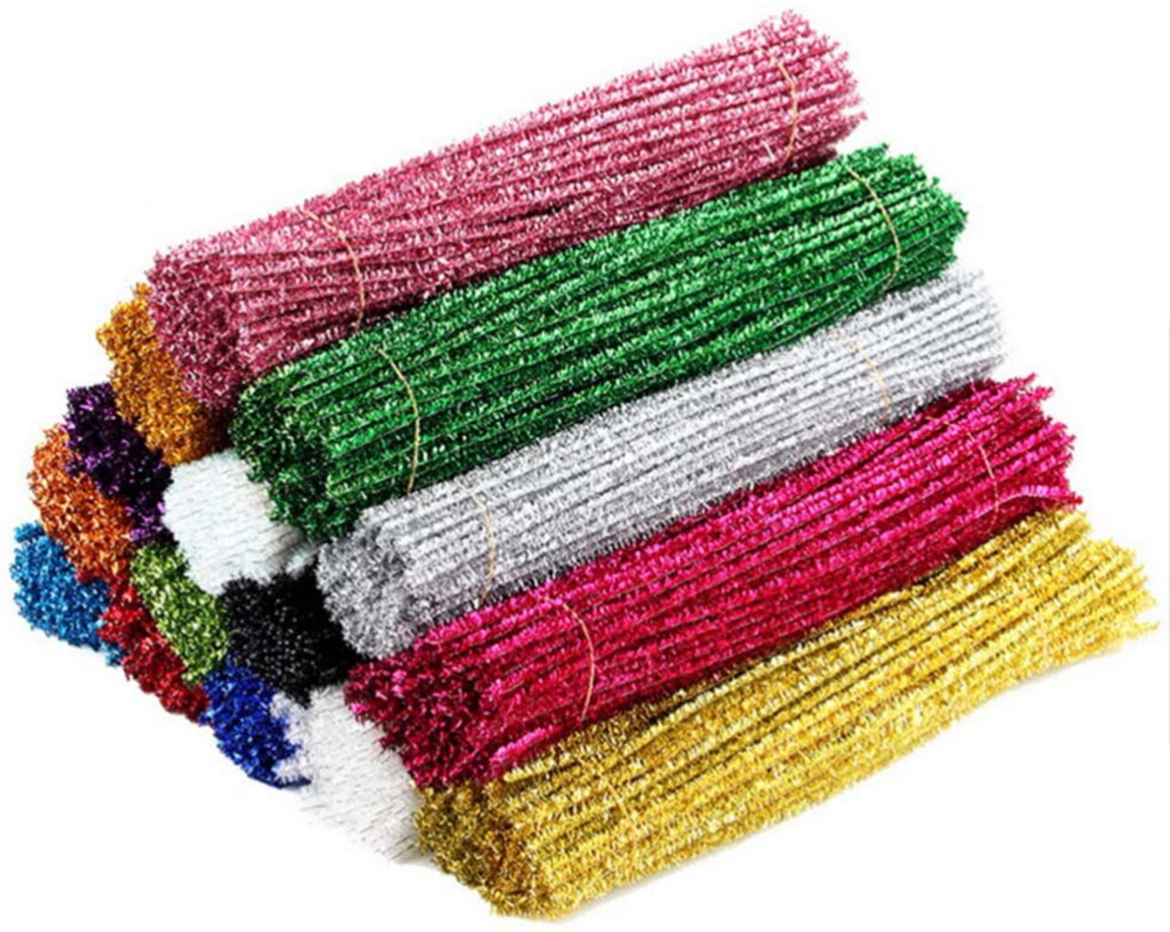 Chenille Sparkle Stems 12" Assorted Colors – Glitter Pipe Cleaners for Crafts, Classrooms & DIY Projects